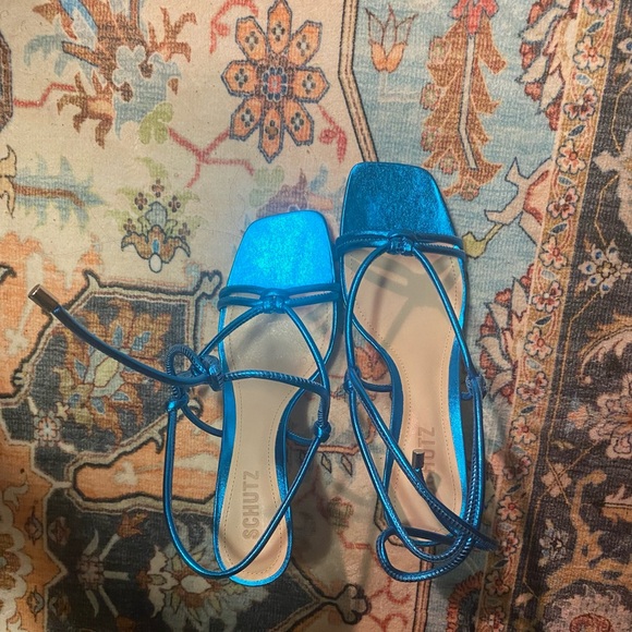 SCHUTZ Shoes - SCHUTZ Vibrant Blue Strappy Heels